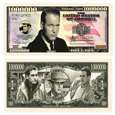 American Art Classics Paul Newman Million Dollar Bill - Comes in Currency Protector - Best Gift for Fans of Paul Newman