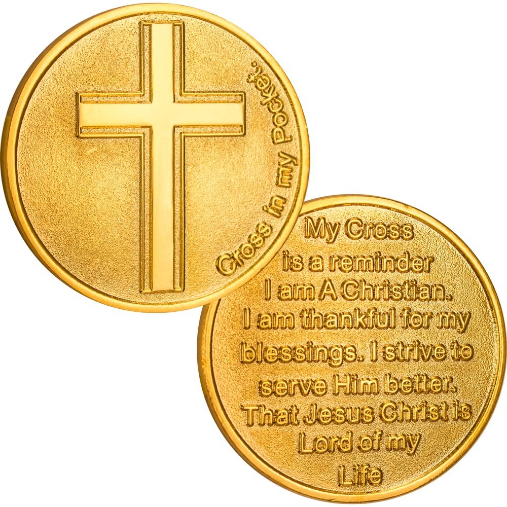 Cross In My Pocket Coin Deluxe 22Kt Gold Plated Challange Token