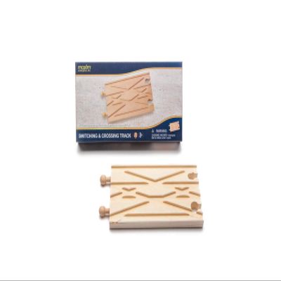 Maxim Enterprise, inc. Switching and Crossing Wooden Train Track, Advanced Expansion Track Compatible with Thomas & Friends, Brio, and All Major Brand Fine Wooden Train Sets and Railway Accessories