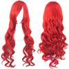 CaseEden Cosplay Wig, Persona 3, Mitsuru Kirijo, Black Butler, Glrell Satcliff, Long, Curly Hair, Red, Crimson Red, White Merce Wig Net, Set of 2 view 1