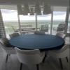 Playezze Felt Poker Table Cover - Custom Made to Order - Bonnet - with Drawstring Bloc and Bag (Blue, 48 inch Round) view 3