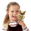 Folkmanis Mini Great Horned Owl Finger Puppet, Brown, White, Black view 4