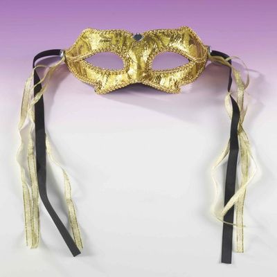 Forum Novelties Unisex-Adults Venetian Mask-No Head Band, Gold, Standard