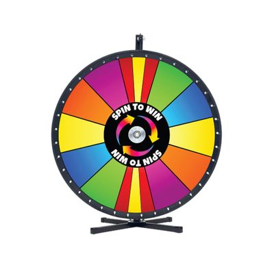 Spin to Win Table Stand Dry Erase Prize Wheel  36 Inch Desktop Spinning Game Wheel, Durable Wood Construction, Balanced for Fair Odds, Trade Show Raffle Event, Special Sections