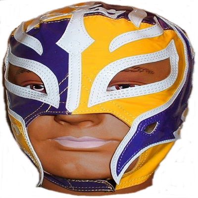 Official Rey Mysterio Kids YOUTH Replica Half Mask Purple & Yellow