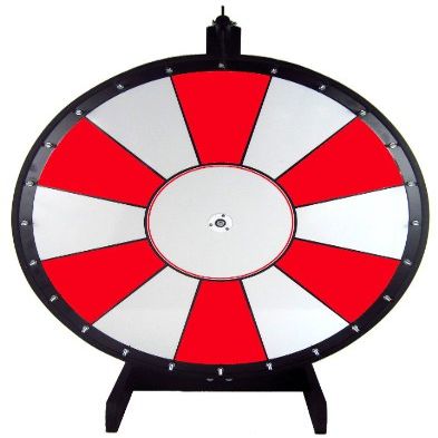 Dual and Triple Color Tabletop Dry Erase Prize Wheel  30 Inch Desktop Spinning Wheel, Durable Wood, Balanced for Fair Odds, Trade Show Booth Raffle, Fundraiser, Baby Shower (Red, 30")