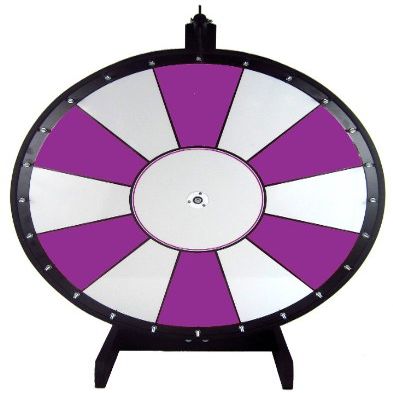 Dual and Triple Color Tabletop Dry Erase Prize Wheel  30 Inch Desktop Spinning Wheel, Durable Wood, Balanced for Fair Odds, Trade Show Booth Raffle, Fundraiser, Baby Shower (Purple, 30")