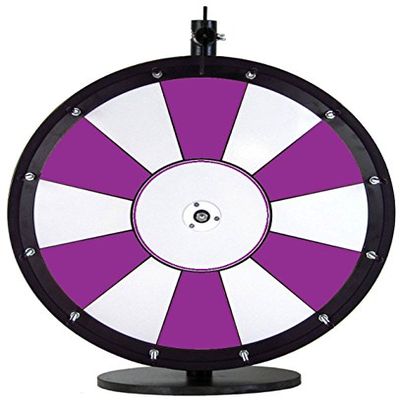 Dual and Triple Color Tabletop Dry Erase Prize Wheel  18 Inch Desktop Spinning Wheel, Durable Wood, Balanced for Fair Odds, Trade Show Booth Raffle, Fundraiser, Baby Shower (Purple, 18")