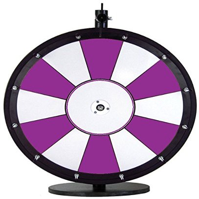 Dual and Triple Color Tabletop Dry Erase Prize Wheel  18 Inch Desktop Spinning Wheel, Durable Wood, Balanced for Fair Odds, Trade Show Booth Raffle, Fundraiser, Baby Shower (Purple, 18")