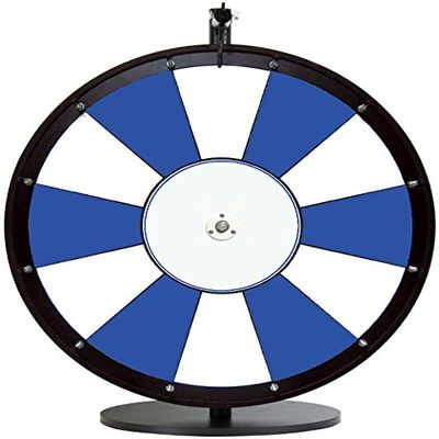 Dual and Triple Color Tabletop Dry Erase Prize Wheel  24 Inch Desktop Spinning Wheel, Durable Wood, Balanced for Fair Odds, Trade Show Booth Raffle, Fundraiser, Baby Shower (Blue, 24")