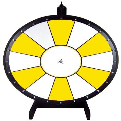 Dual and Triple Color Tabletop Dry Erase Prize Wheel 36 Inch Desktop Spinning Wheel, Durable Wood, Balanced for Fair Odds, Trade Show Booth Raffle, Fundraiser, Baby Shower (Yellow, 36")