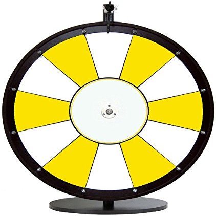 Dual and Triple Color Tabletop Dry Erase Prize Wheel 24 Inch Desktop Spinning Wheel, Durable Wood, Balanced for Fair Odds, Trade Show Booth Raffle, Fundraiser, Baby Shower(Yellow, 24")
