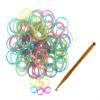 Colorful Silicone LOOM BANDS - 100 GLITTER Bands - 6 "C" Clips view 1