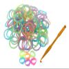 Colorful Silicone LOOM BANDS - 100 GLITTER Bands - 6 "C" Clips view 2