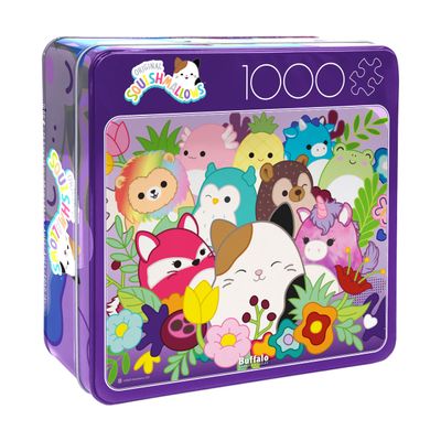 Buffalo Games Squishmallows Jigsaw Puzzle - 1000 Piece, 26.6 x 19 in, Multicolor - Tin Collector's Series - Screen-Free Relaxation - Collector's Tin Storage - with Full Color Poster & Cute Stickers