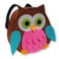 Kleiber Felt Owl Mini Ruck Sack Craft Set, Pink Front