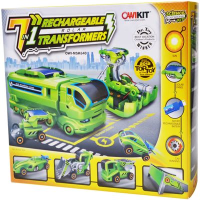OWI MSK640 7 in 1 Rechargeable Solar Transformers Vehicle ROBOTIC DIY Set