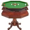 Hathaway Kingston 3 in 1 Octagon Poker Table, Dining & Bumper Pool Table for Game Rooms - Durable Hardwood, Sturdy Legs, Smooth Playfield - Includes Bumper Balls, Cues, Chalk, Brush - Walnut view 1