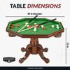 Hathaway Kingston 3 in 1 Octagon Poker Table, Dining & Bumper Pool Table for Game Rooms - Durable Hardwood, Sturdy Legs, Smooth Playfield - Includes Bumper Balls, Cues, Chalk, Brush - Walnut view 2