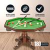 Hathaway Kingston 3 in 1 Octagon Poker Table, Dining & Bumper Pool Table for Game Rooms - Durable Hardwood, Sturdy Legs, Smooth Playfield - Includes Bumper Balls, Cues, Chalk, Brush - Walnut view 4