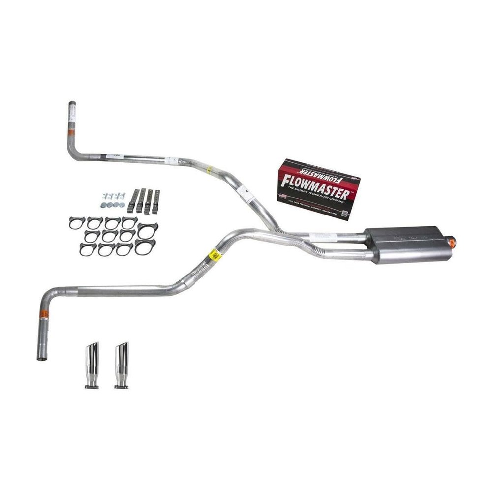 Truck Exhaust Kits - DIY dual exhaust system 2.5 pipe Flowmaster 50 RC Tip Side Exit