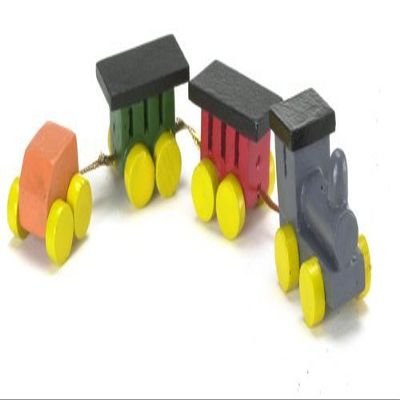 Dollhouse Miniature 1:12 Scale 4 Pc Colored Wood Train SET D2759