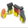 Dollhouse Miniature 1:12 Scale 4 Pc Colored Wood Train SET D2759 view 1