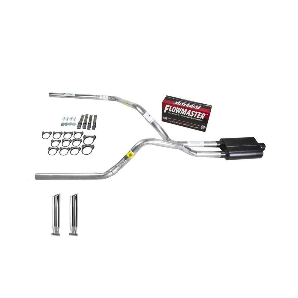 Truck Exhaust Kits - DIY dual exhaust system 2.5 pipe Flowmaster Super 44 RC Tip