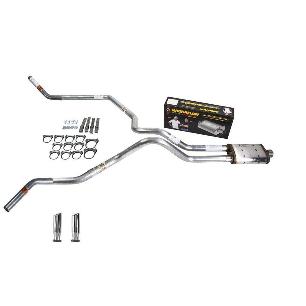 Truck Exhaust Kits - DIY dual exhaust system 2.5 MA pipe Magnaflow RC Tip Corner exit