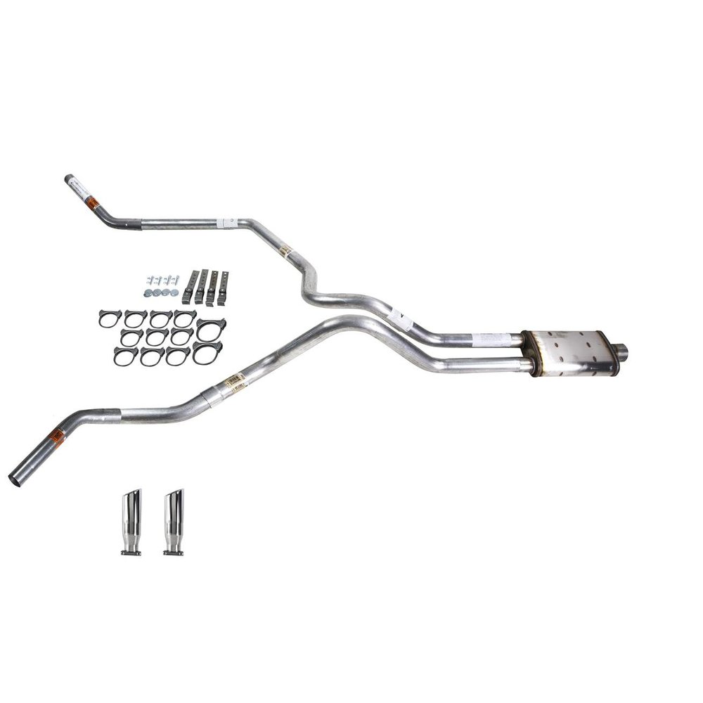 Truck Exhaust Kits - DIY dual exhaust system 2.5 MA pipe Magnaflow RC Tip Corner exit