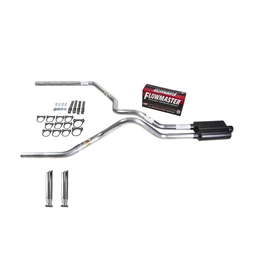 Truck Exhaust Kits - DIY dual exhaust system 2.5 MA pipe Flowmaster Super 44 RC Tip
