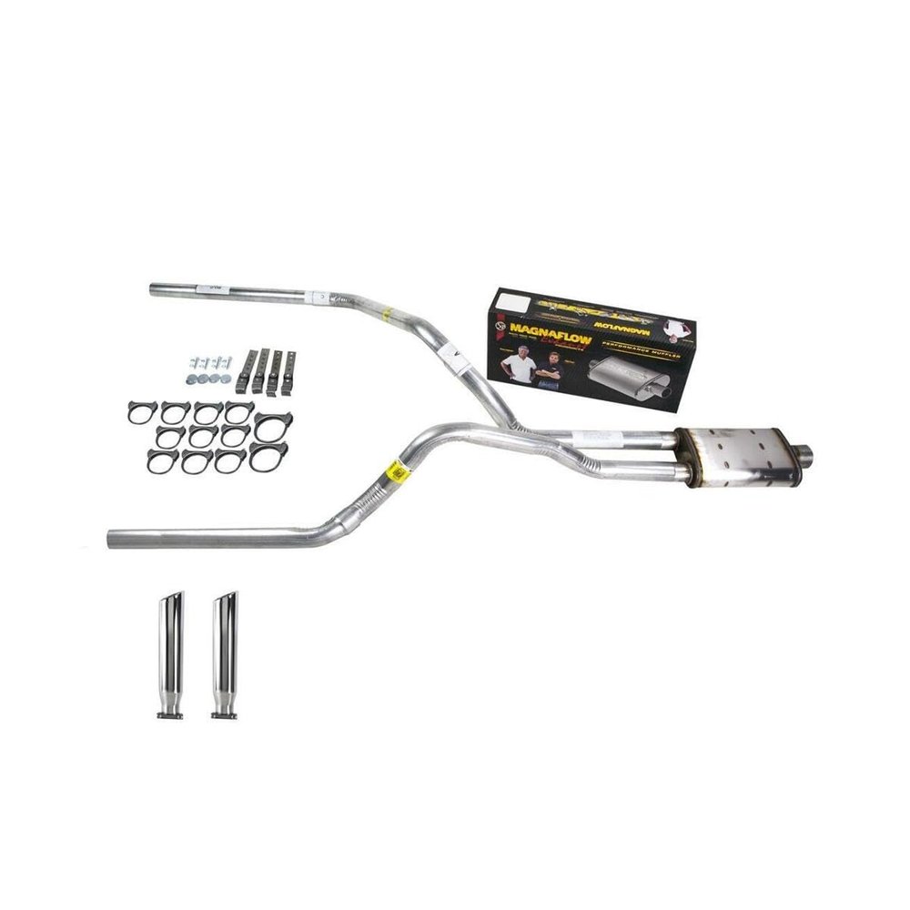 Truck Exhaust Kits - DIY dual exhaust system 2.5 pipe Magnaflow RC Tip