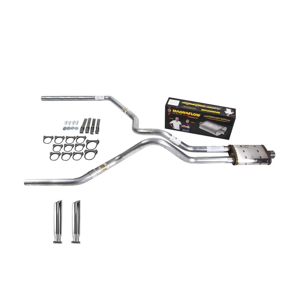 Truck Exhaust Kits - DIY dual exhaust system 2.5 SS pipe Magnaflow RC Tip
