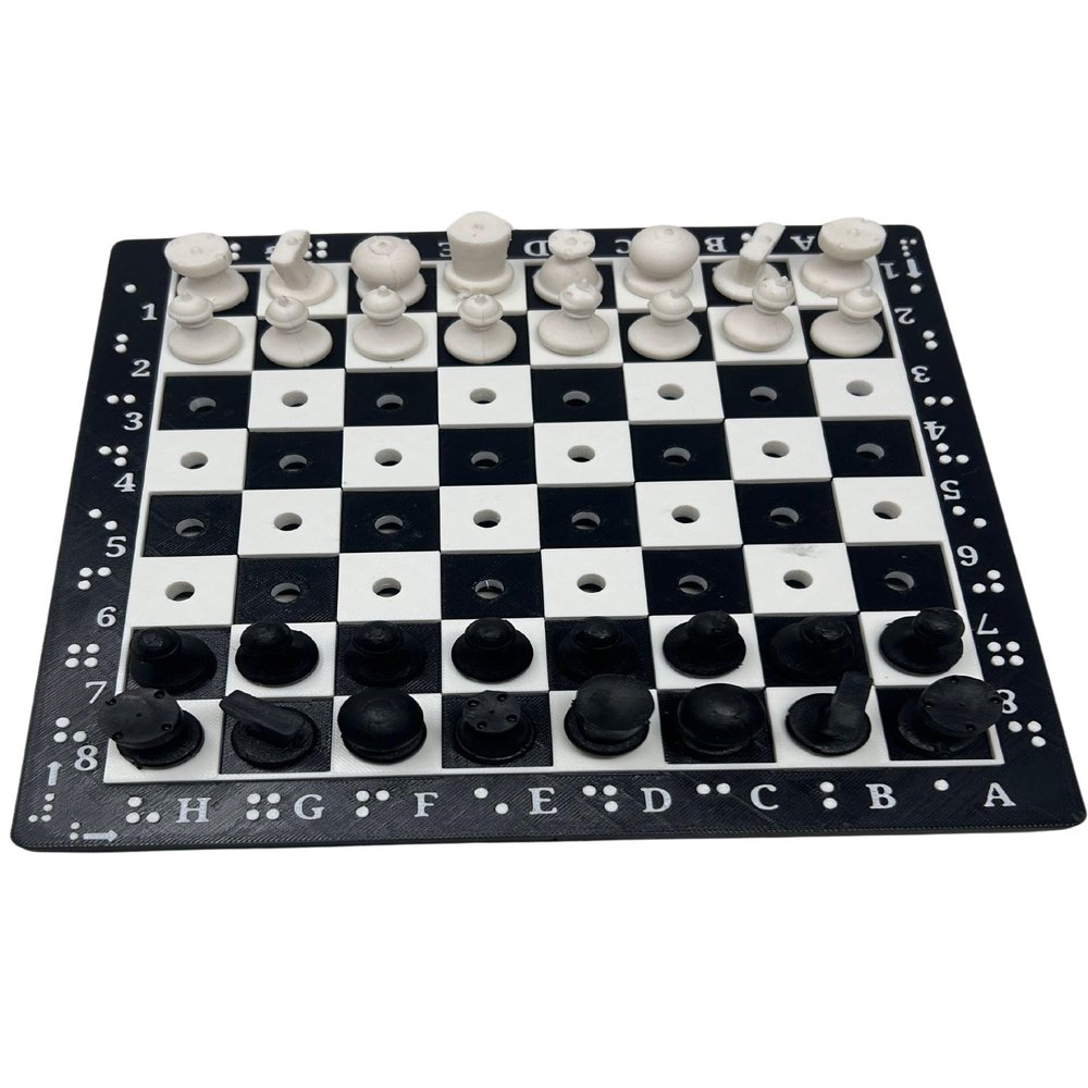 Stylish Durable Plastic Braille and Sighted Chess Set, The Oldest and Most Popular Board Game, for Teachers, Family, Teens, and Gifts- by Blind in Mind, The Braille Superstore