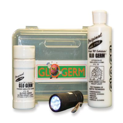GLO GERM Experiment Kit, 8 Ounce Gel, 1.9 Ounce Powder