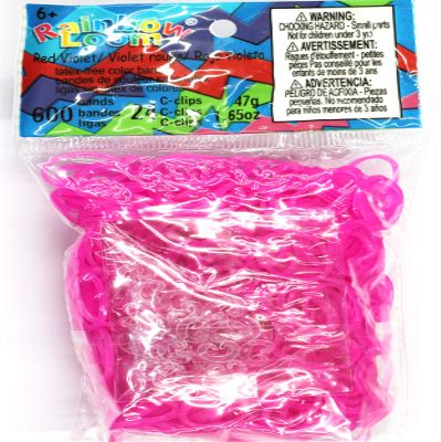 Rainbow Loom Rose Jelly Rubber Bands Refill C-clips