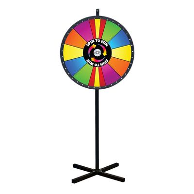 Spin to Win Floor Stand Dry Erase Prize Wheel 30 Inch Spinning Wheel Game, Durable Wood Construction, Balanced for Fair Odds, Trade Show Booth Raffle Event