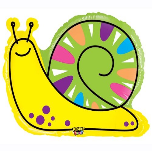 30" Mighty Bright Yellow Snail Mylar Balloon