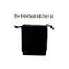 7 Die Polyhedral Dice Set - Smoke (Black Pearl) with Velvet Pouch by Wiz Dice view 4