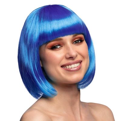 Boland 10103128 85896 Polyester Wig One Size Blue, Unisex