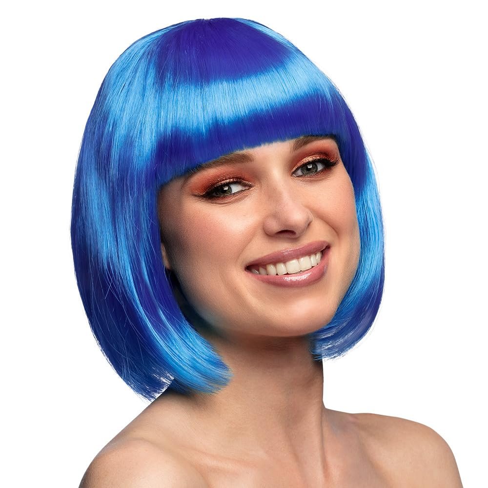 Boland 10103128 85896 Polyester Wig One Size Blue, Unisex
