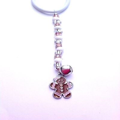 Gingerbread with Pink Trim Charm TagTailz Unique Fashion Accessory Gifts for Girls - Gifts for Tweens Tie them anywhere!!!