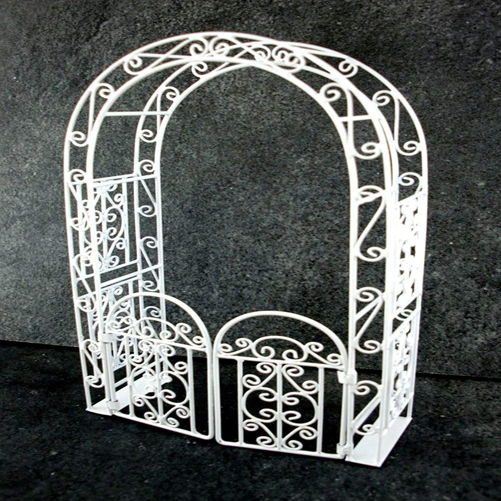 Melody Jane Dolls Houses 1:12 Scale White Arbor with Gate #Eiwf531
