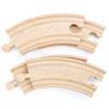 4-piece 3.5" Curved Wooden Train Track Value Booster Pack - Compatible with All Major Toy Train Brands by Conductor Carl view 2