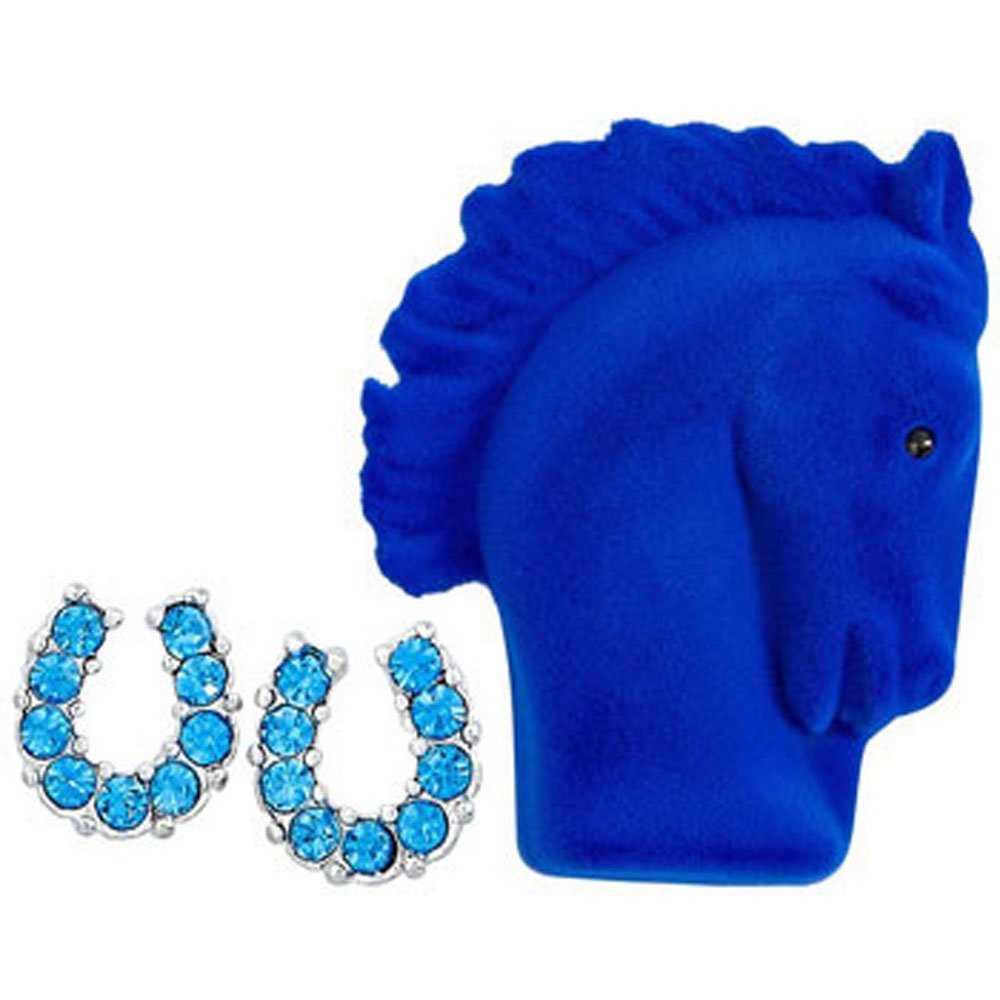 Horseshoe Earrings Blue