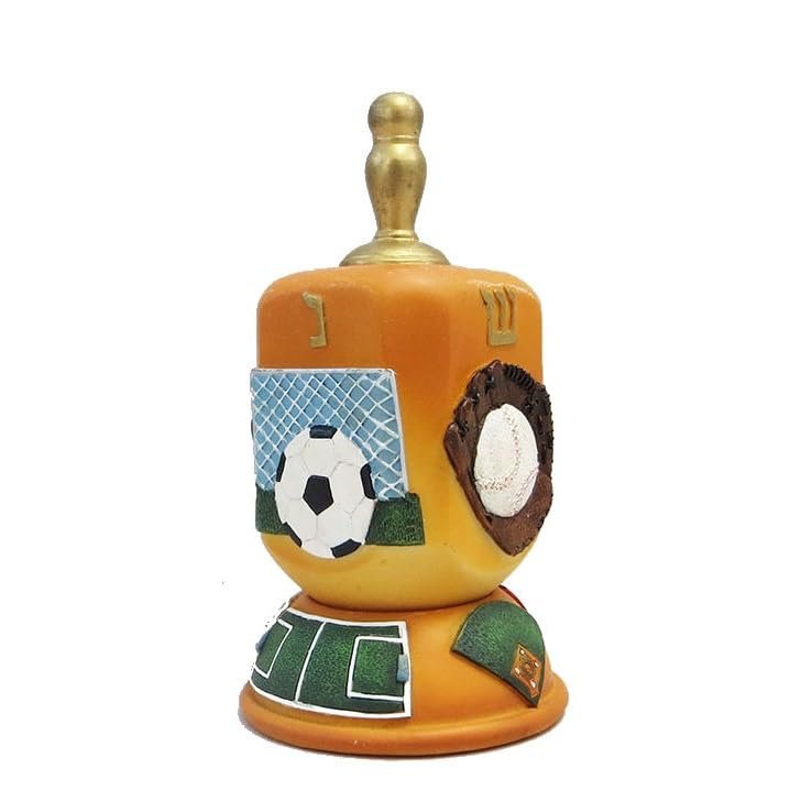 Hanukkah Chanukkah Dreidel, Resin" SPORT DREIDEL" Soccer, Baseball, Basketball, Football Design, Base Included, Perfect & Great Gift for Hanukkah Collectors Kids Housewarming Birthday