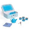 Bigjigs Toys Blue Polka Dot Kids Tea Set with Carry Case - 15 Piece Tin Children's Tea Set for Pretend Play with Matching Tray & Carry Basket, Boys & Girls Tea Set view 2