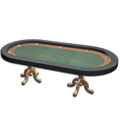 Build Your Own Poker Tables Customizable 8' Poker Table Building Kit with Upgraded Whisper Vinyl and Jumbo Stainless Steel Cup Holders Speed Cloth Color Emerald Vinyl Color Blue