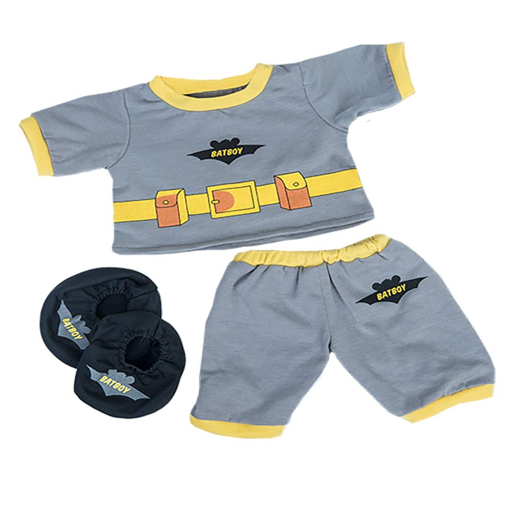 Batboy PJ's with Slippers Teddy Bear Clothes Fits Most 14" - 18" Build-A-Bear and Make Your Own Stuffed Animals