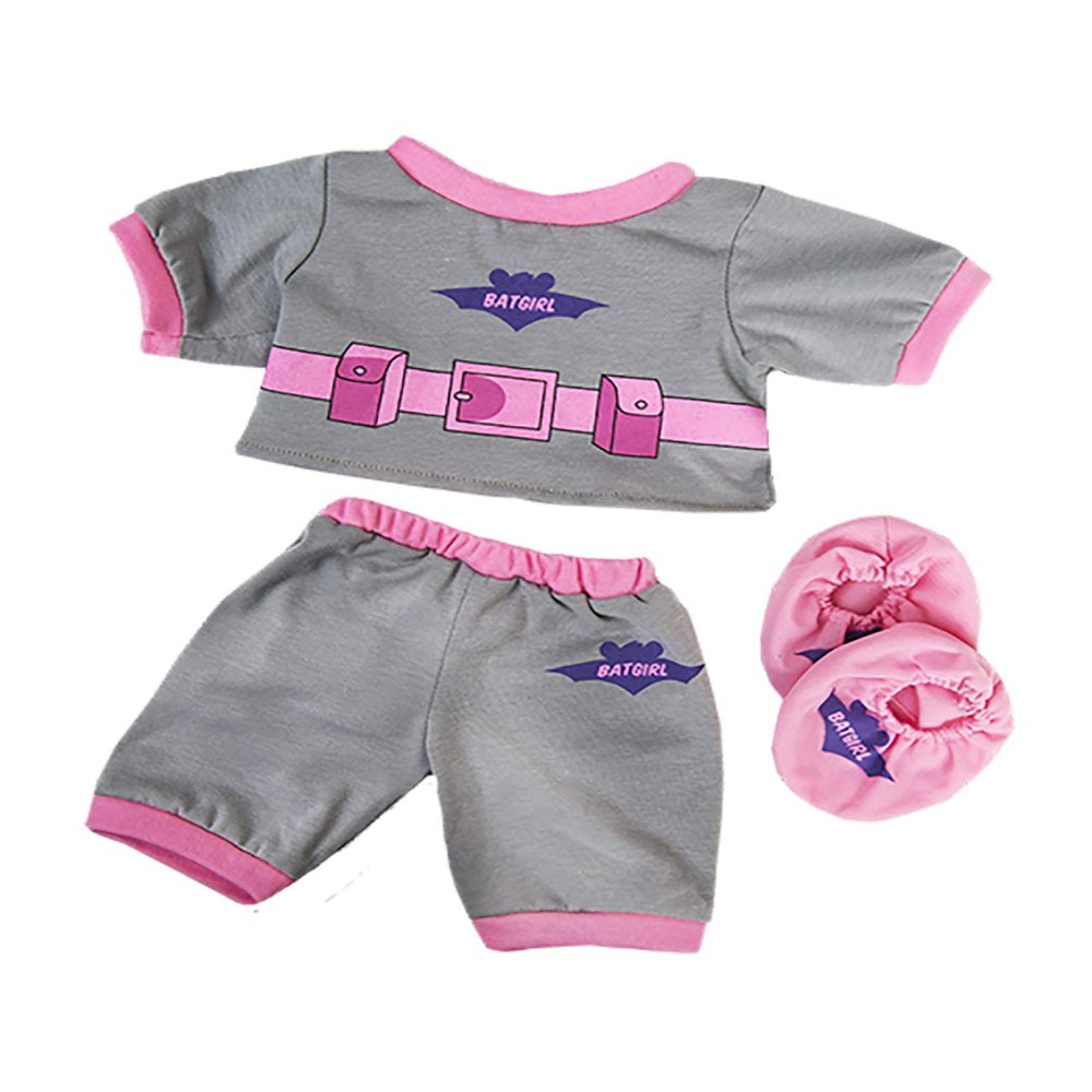 Batgirl PJ's W/Slippers Teddy Bear Clothes Outfit Fits Most 14" - 18" Build-A-Bear and Make Your Own Stuffed Animals